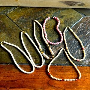Puka Shell Necklaces & various coral necklaces all screw on closure. 6 total